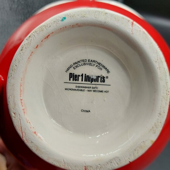 Pier 1 Imports Large Hand Painted Christmas Santa 3D Face Soup Mug Ho Ho Ho - Picture 8 of 8